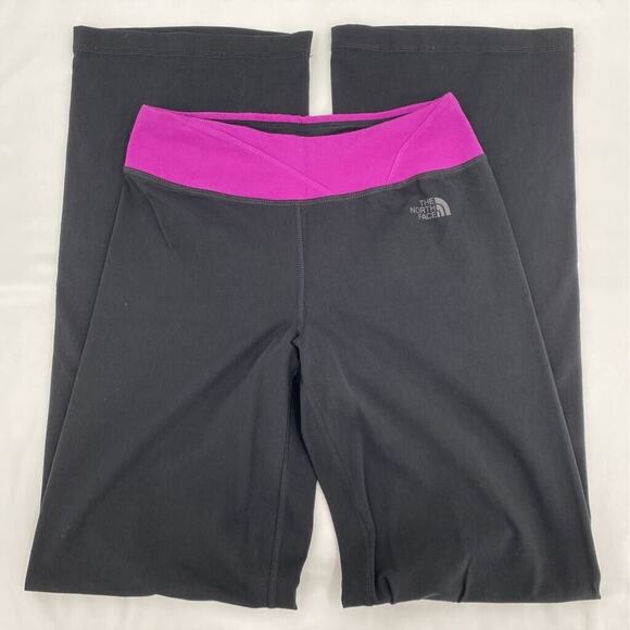 The North Face Womens Activewear Pants Black Pink Stretch Mid Rise Pull On XS - Picture 2 of 9